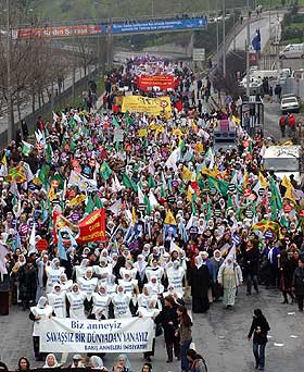 Women workers march in Turkey, 2007.